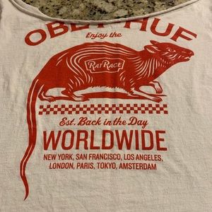 3/$25 ✨ Obey Rat Race Custom Chopped T-shirt Unisex Sz Small